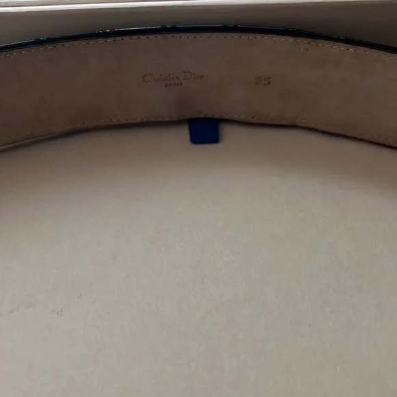 Christian Dior Cannage patent leather belt 95 display picture 1